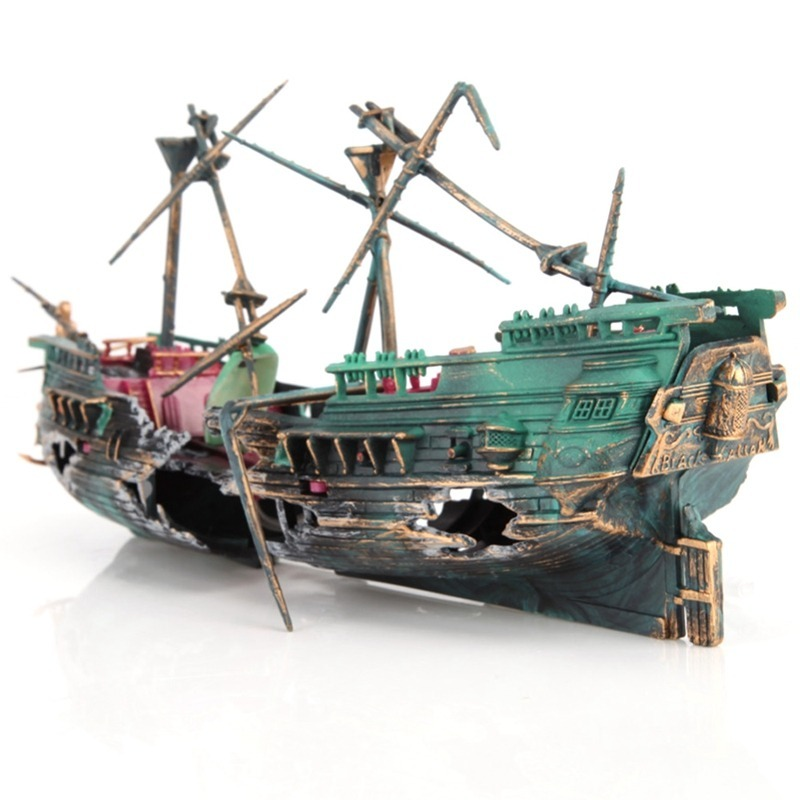 Aquarium Marina - Large Aquarium Decoration Boat Plactic Aquarium