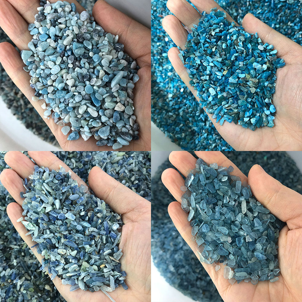 Marine Aquarium Gravel - Natural Stone Crystals Blue Apatite Aquamarine