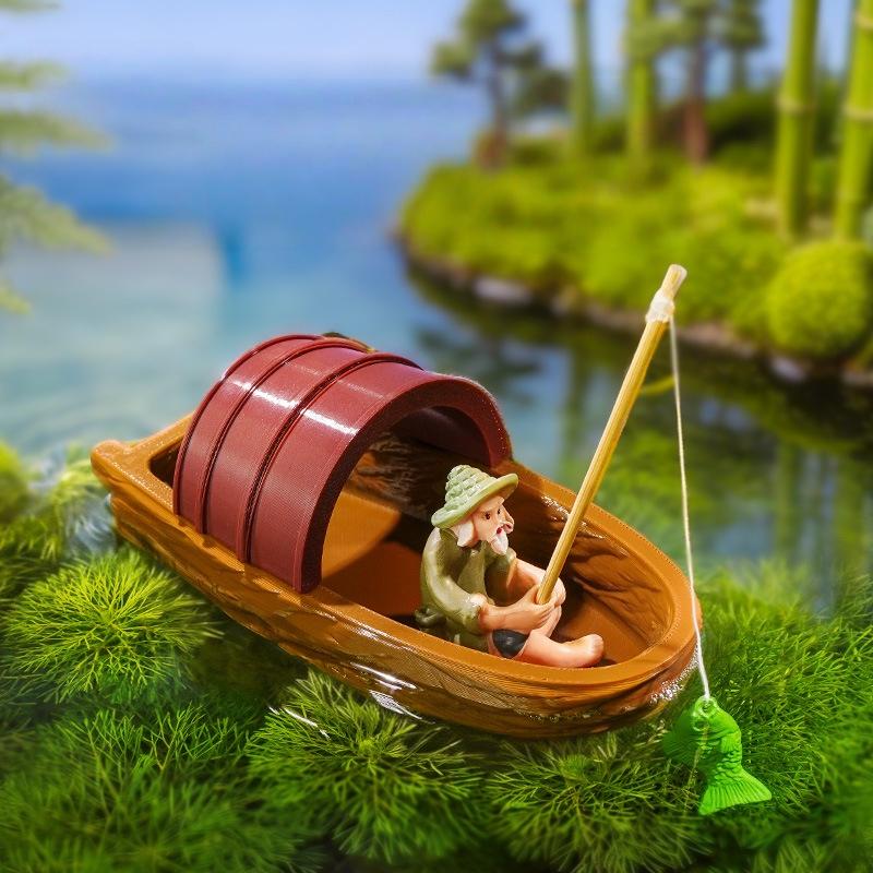 Mini Fisherman Floating Boat O - Aquarium Marina 리뷰 및 가격