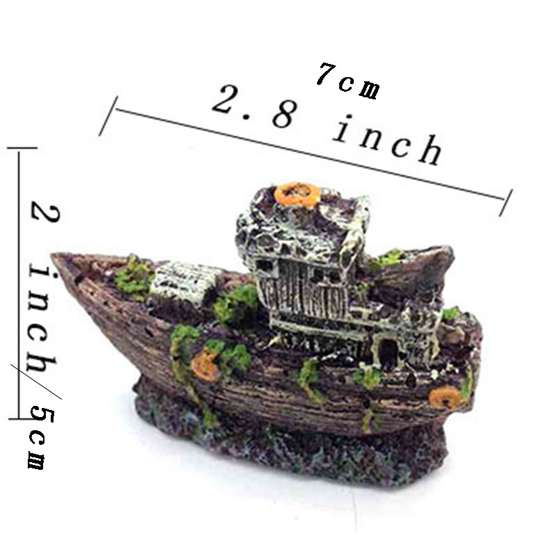 Mini Aquarium Resin Shipwreck  - Aquarium Marina 리뷰 및 가격