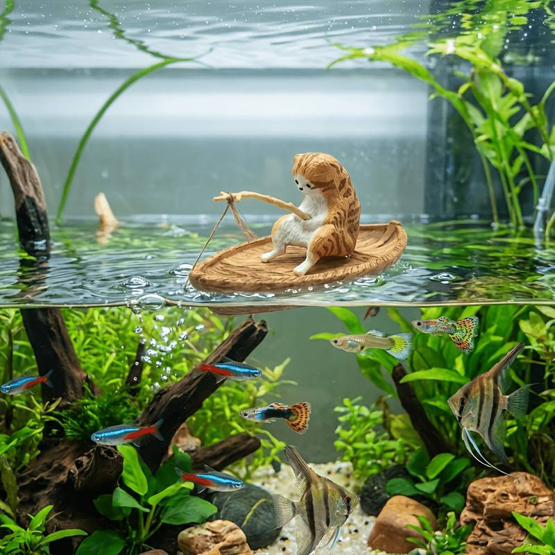 Creative Cat Fishing Boat Aqua - Aquarium Marina 리뷰 및 가격
