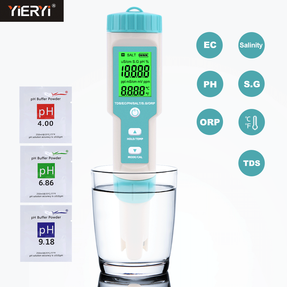 New 7 in 1 PH/TDS/EC/ORP/Salin - Marine Aquarium Water Analyzer 리뷰 및 가격