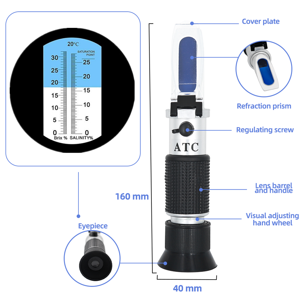 Brix Refractometer 2 in 1 Brix - Marine Aquarium Refractometer 리뷰 및 가격
