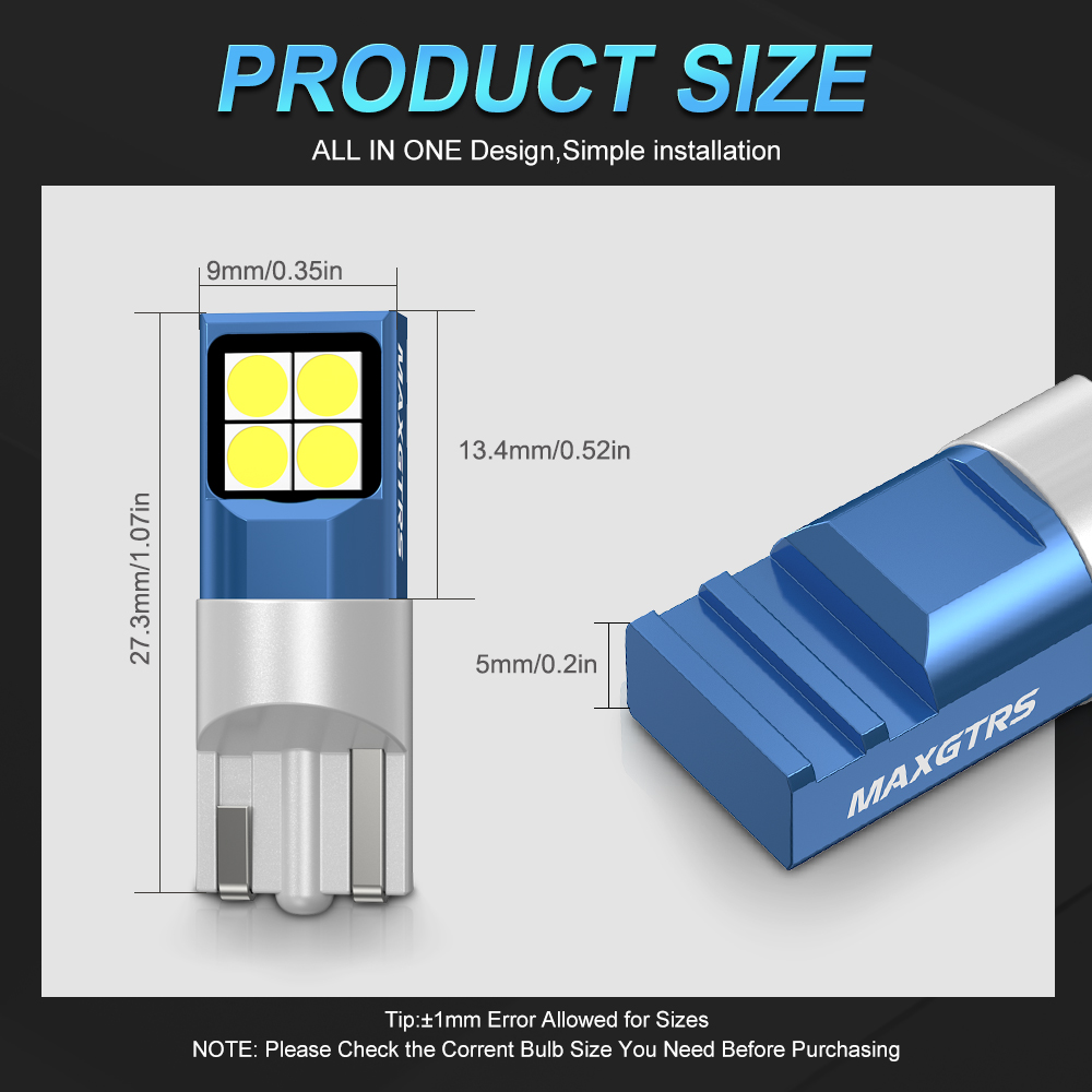 2x T10 LED Lamp W5W 168 194 LE - Actinic Blue Led 리뷰 및 가격