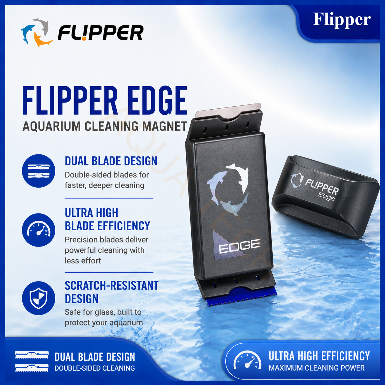 Flipper Edge Standard Max 2 in - Marine Aquarium Glass Cleaner 리뷰 및 가격