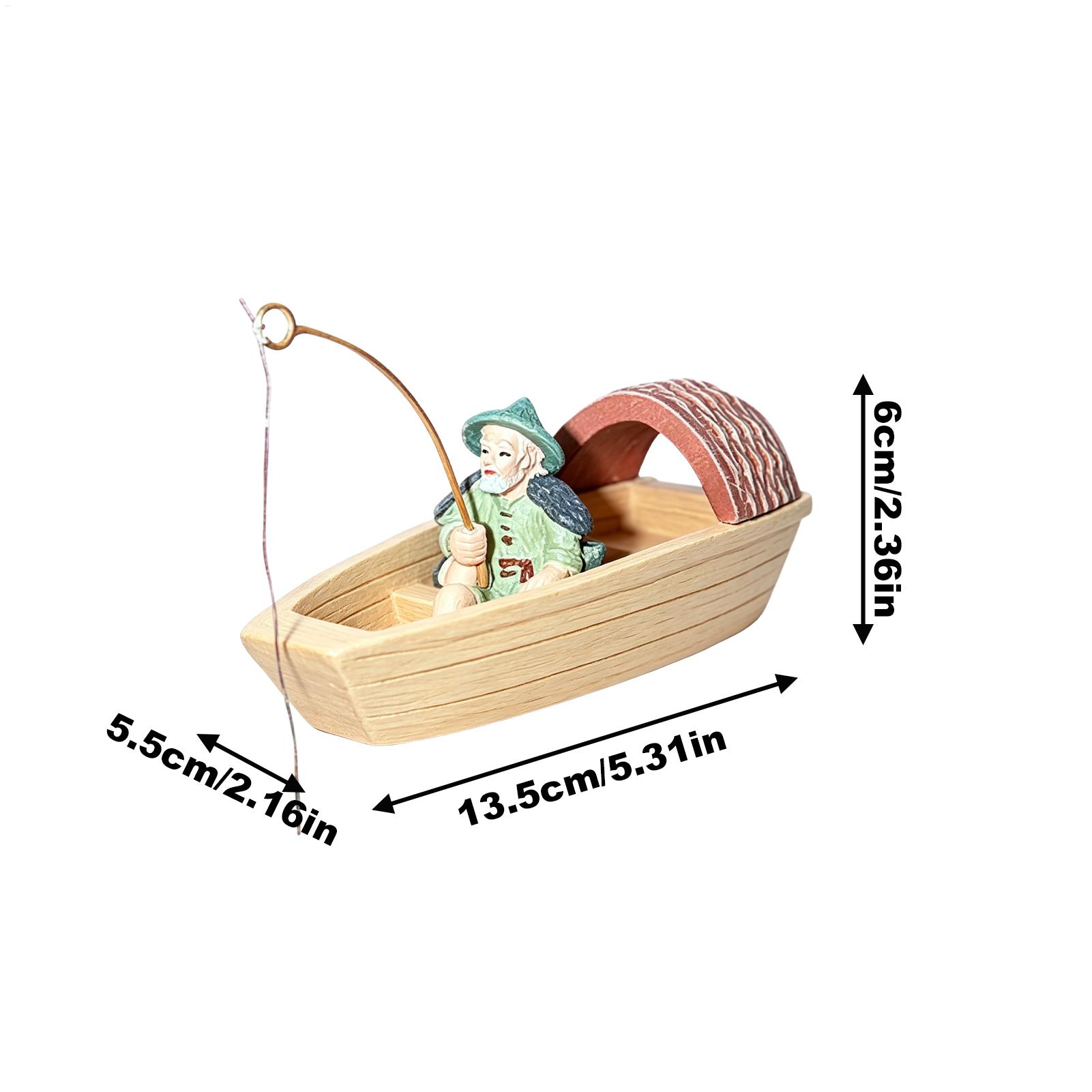 Resin Floating Fisherman Boat  - Aquarium Marina 리뷰 및 가격