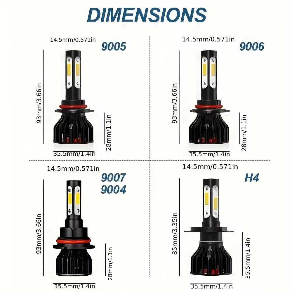 2pcs New 4 Sides 9005/HB3 9006 - Actinic Blue Led 리뷰 및 가격